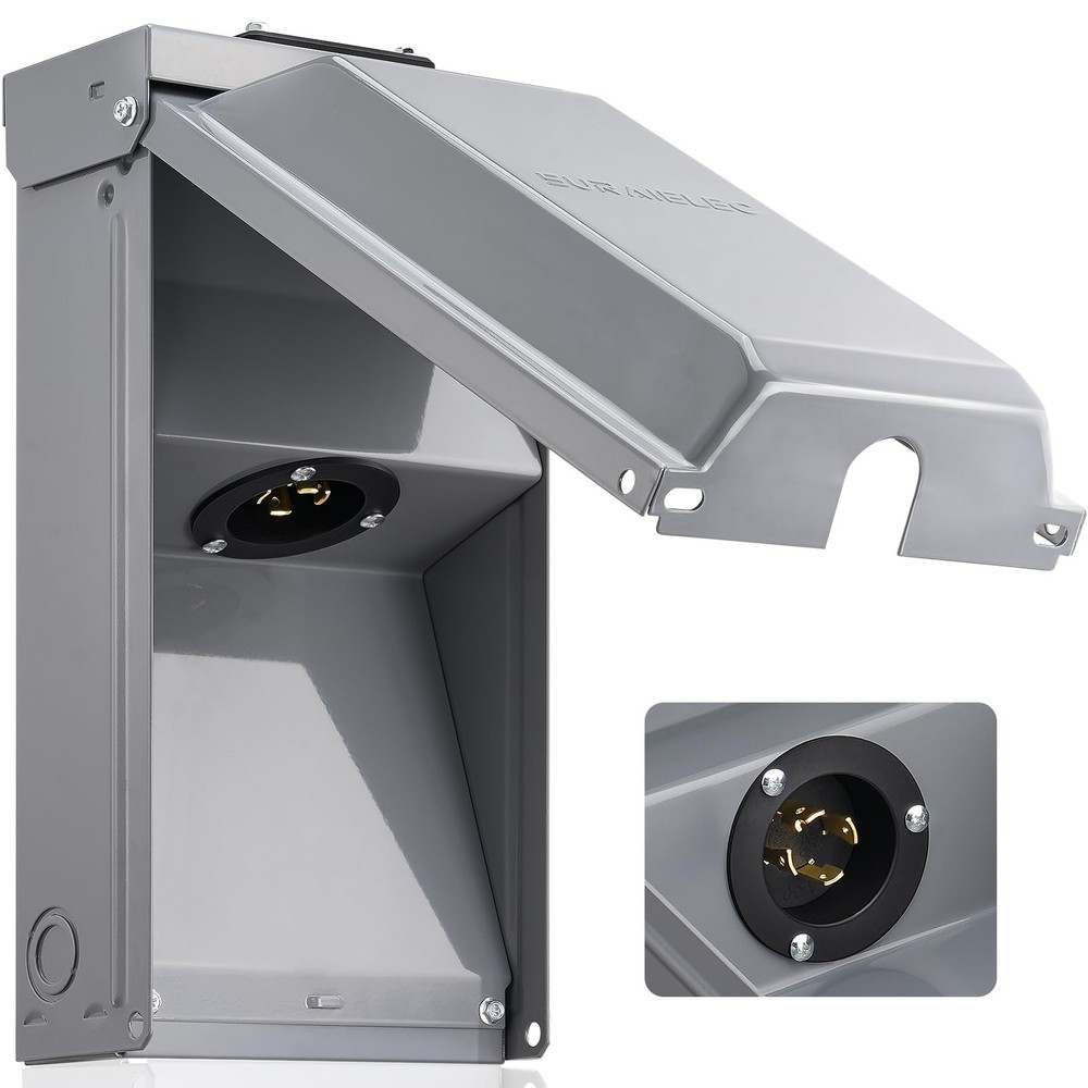 SURAIELEC 30 Amp Generator Power Inlet Box, NEMA L14-30P L14-30P, Gray