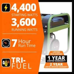 Sportsman 4,000-Watt Portable RV Ready Tri Fuel Gas Generator with Recoil Start