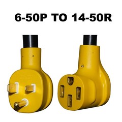 PPUMP NEMA 6-50P to 14-50R 125V/250V 50 Amp 3 Prong Male Plug to 50 Amp 4 Pro…