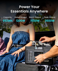 OUPES Exodus 1200 Power Station 1200W/992Wh Solar Generator LFP Battery Camping