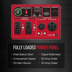 13000W Dual Fuel Portable Generator – Gas & Propane, CO Alert, RV/Home Backup