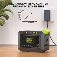 MARBERO Portable Power Station 88Wh Camping Lithium Battery Solar Green