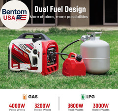 4000 Watt Dual Fuel Inverter Generator with Bluetooth® Control Start and Display