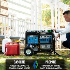 DuroMax 12,000-W Portable RV Ready Dual Fuel Electric Start Generator, CO Sensor
