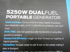 Pulsar PG5250BCO 5250W Dual Fuel Portable Generator 224cc Propane or Gas