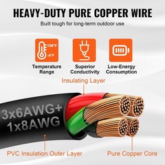 50FT 50A Heavy-Duty STW Generator Power Cord with NEMA 14-50P and SS2-50R