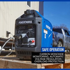 Powerhorse Inverter Generator, 2500 Surge Watts, 1800 Rated Watts, 120V, CO