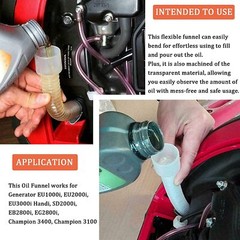 Mess Free Oil Change Funnel Tube Flexible Pipe for Honda EU2000i EU1000i Plastic