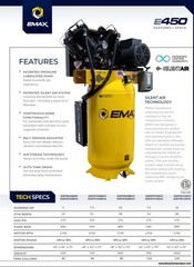 Emax 80 Gallon 175 Psi 230V 1-Phase 7.5Hp Vertical Air Compressor