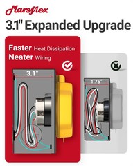 Marsflex 30 Amp Generator Inlet Box, Pre-Drilling NEMA L14-30P 30A, Yellow