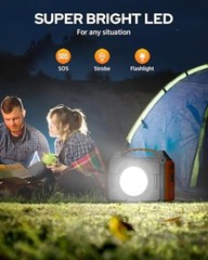 Portable Power Station 300W, Outdoor Solar Generator Backup Battery Pack Black