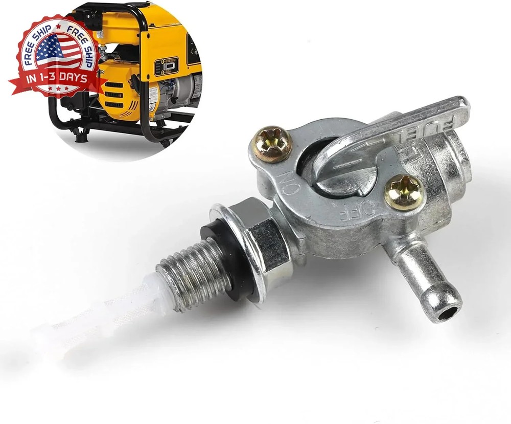 Universal Generator Petcock Fuel Shut Off Valve M10x1.25mm, Gas Tank Switch Comp