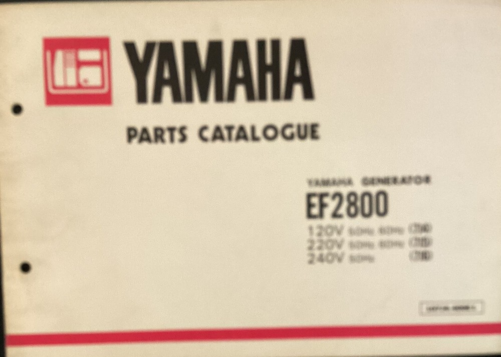 Yamaha genuine-parts book EF2800 GENERATOR 1980
