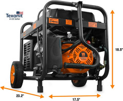 WEN 4750W Dual Fuel Portable Generator Electric Start Wheel Kit 120V 240V