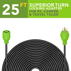 Leisure Cords NEMA L14-30 4 Prong Locking 30 Amp Generator Extension Cord, 25 ft