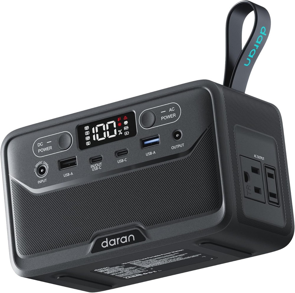 2026 Portable Power Station 89.6Wh LiFePO4 Battery, Solar 100W 89.6Wh, Black