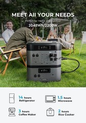 OUKITEL Power Station 2048Wh/4400W Solargenerator Expandable UP 16384Wh LiFePO4