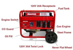 Snapper – 3,500 Running 4,375 Starting Watt Gasoline Portable Generator – 033001