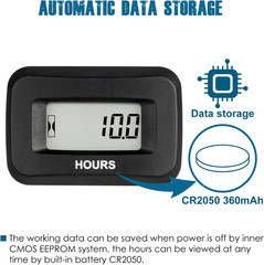 Digital Hours Counter,Ac/Dc 5V to 277V for Garden Tractor Generator Scooter Club