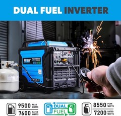 Pulsar 9,500-W Super Quiet Portable Dual Fuel Inverter Generator w/ Remote Start
