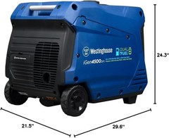 Westinghouse 4,500-W Portable Dual Fuel Inverter Generator w/ Remote, CO Sensor