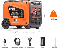 AIVOLT 8000W Dual Fuel Inverter Generator, Super Quiet Electric Start Portable G