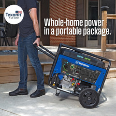 12500 Peak Watt Dual Fuel Home Backup Portable Generator, Remote Electric Start,
