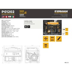 Firman 1500/1200W Recoil Start Gas Portable Generator – Reliable Power Backup.