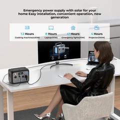 Portable Power Station 512Wh LiFePO4 Battery 800W/512Wh With 200WSolar Generatoe
