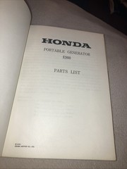Vintage Honda Portable Generator E900 Genuine Honda Parts List Pocket Book 1970