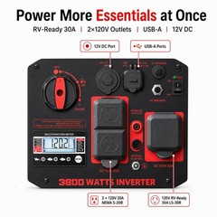 3800W Portable Inverter Generator W/ CO Sensor Quiet & Lightweight Gas Generator