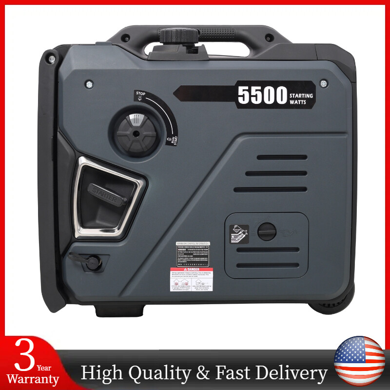 5500W Portable Inverter Generator 4 Stroke Gas Powered Quiet for Outdoor Party