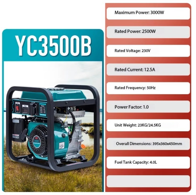 220V Inverter Generator: Portable Compact Low-Noise Gasoline Generator Home Use