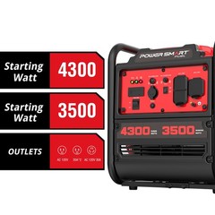 PowerSmart 4300W Gas Inverter Generator, 223cc, 120V Output, Outdoor Use, New
