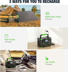 EBL Portable Power Station 1000W Solar Generator 999Wh Fast Charging Backup Batt