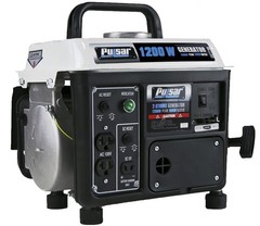 Pulsar 1,200W Carrying Handle, PG1202SA Gas-Powered 1200w, Black/White