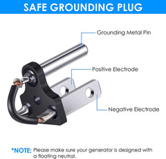 1 Pack Neutral Ground Bonding Plug for Portable Inverter Generator, Grounding Pl