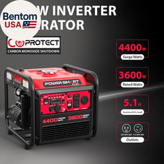 4400-Watt Portable Inverter Generator, Gas Powered, Co-Sensor, Lightweight & Qui
