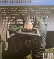Portable Power Box Solar Rechargeable 500W Power Station Massimo Electric