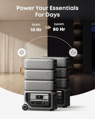 Anker SOLIX F3000 Long Lasting Portable Power Station with 2x Expansion Battery
