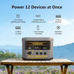 VTOMAN FlashSpeed 2400 Portable Solar Generator Power Station