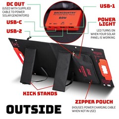 GoSports Outdoors Backcountry 60W Portable Solar Panel Charger