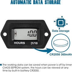 Digital Hours Counter,Ac/Dc 5V to 277V for Garden Tractor Generator Scooter Club