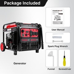 PowerSmart 7000W Gas Inverter Generator, 322cc, 120V Electric Start, Home Backup
