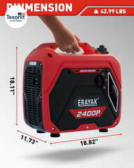 2400W Portable Inverter Generator for Home Use, Super Quiet Small Generator for