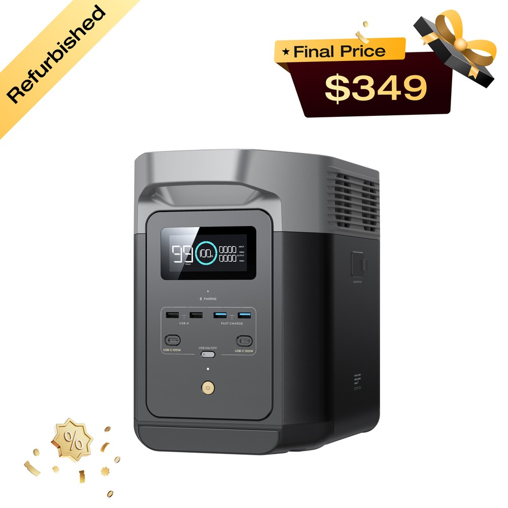 EcoFlow DELTA 2 Portable Power Station 1024Wh Certified Refurbished, LiFePO4