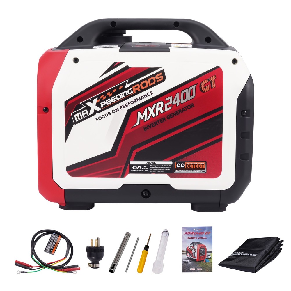Lightweight Emergency Generator 2400W Quiet 58dB Portable for Outdoor Camping