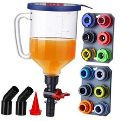 – Spill-Proof Engine Oil Funnel Kit｜Oil Change Funnel w/ 12 Adapters & 2