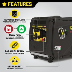Champion 4,500-W Portable Hybrid Dual Fuel Inverter Generator w/ Electric Start