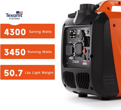 Inverter Generator 4300W Gas Powered Portable Super Quiet Outdoor Generator RV R